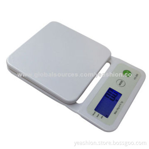 5kg/1g Digital Kitchen Scale with LCD Display and Blue Backlight, Low-battery/Overload IndicationNew